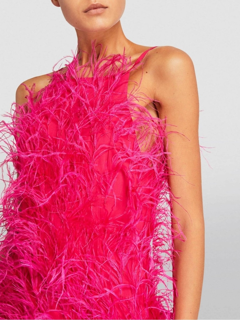 cult gaia fuchsia feathered mini dress - Picture 7 of 7